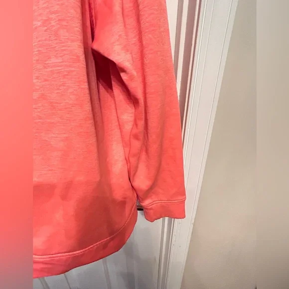 Under Armour Woman's Sweatshirt Small Bright Orange Graphic Hoodie Pullover - Picture 10 of 10